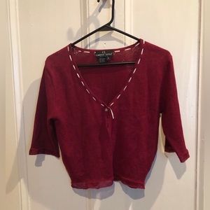 Carole Little Maroon Sweater Cardigan Size 6